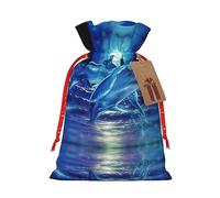 Blue Ocean - Bolsa de regalo con correa de cáñamo - Bolsa con cordón para regalo de Navidad, cumpleaños, fiesta de cumpleaños