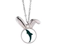 Blue Ocean Friendly Streamline - Collar con colgante de conejo de delfín, joyería de regalo