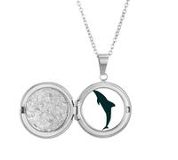 Blue Ocean Friendly Streamline - Collar con medallón de delfín, joyería para regalo de cumpleaños