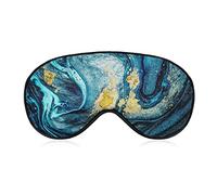 Blue Ocean Marble Sleep Mask Blindfold Blue Gold Ajustable Super-Smooth Soft Eye Mask Cover para Hombres Mujeres Viajes y siesta