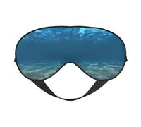Blue Ocean - Máscara de ojos ondulada con estampado de paisaje marino para todas las ocasiones, bloquea la luz, ideal para camping, turnos, bloquea bien la luz