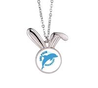 Blue Ocean Streamline - Collar con colgante de conejo con diseño de delfín, joyería de regalo