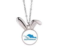 Blue Ocean Swimng - Collar con colgante de conejo con diseño de delfín