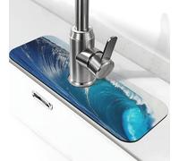 Blue Ocean - Tapete para grifo de surf para fregadero de cocina, tapete de secado súper absorbente para cocina, baño, fregadero, cafetería, bar, grifo, decoración, regalos (15 x 5.5 pulgadas)