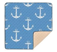 Blue Ocean - Tapete suave y grueso para gimnasio y actividades para interiores y exteriores, resistente al agua, para sala de juegos, para bebés, niños pequeños, 50 x 50 pulgadas