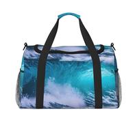 Blue Ocean Wave - Bolsa de viaje plegable para fin de semana o de noche