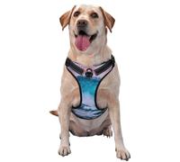 Blue Ocean Wave - Chaleco de tracción para mascotas, arnés para perro, arnés para perro, tamaño mediano, suministros para mascotas al aire libre, viajes, pasear al perro