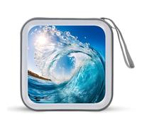 Blue Ocean Wave - Funda para CD de surf con capacidad para 40 DVD, organizador de almacenamiento para viajes en coche, Estilo:, Talla única