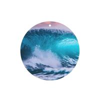 Blue Ocean Wave - Juego de ambientador colgante, tarjetas redondas de fragancia de lavanda para interiores de automóviles, paquete de 10/24 tarjetas