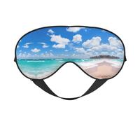 Blue Ocean Wave - Máscara de ojos suave con estampado de ondas, para dormir, para viajes, oficina, yoga, siesta