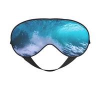 Blue Ocean Waveprint - Máscara de ojos con correa ajustable para viajes, oficina, avión, sueño, sombreado