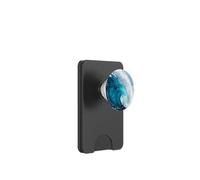 Blue Ocean Waves Sunny Beach Design On Black PopSockets PopWallet para MagSafe