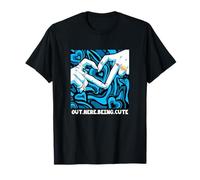 Blue Out Here Being Cute Gráfico Azul Camiseta