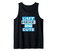 Blue Out Here Being Cute Gráfico Azul Camiseta sin Mangas