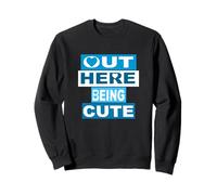 Blue Out Here Being Cute Gráfico Azul Sudadera