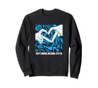 Blue Out Here Being Cute Gráfico Azul Sudadera