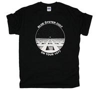 Blue Oyster Cult On Tour 1977 Black T Tshirts Camisetas y Tops Blue Öyster Cult Occult Rock(Small)