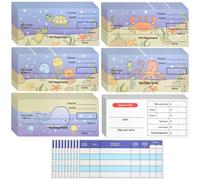 Blue Panda 150 Hojas de chequera falsa para nios aprendiendo con un depsito de depsito de simulacin y registro de cheque para jugar a los sum