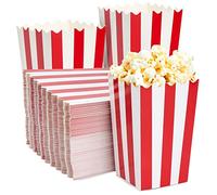 Blue Panda Mini cajas de palomitas de maíz (juego de 100) - Contenedores para eventos especiales, Noches de cine, Cumpleaños - Rojo y blanco, 20 onzas, 3.3 x 5.6 pulgadas