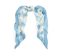 Blue Pañuelo de seda con flores TALLA ÚNICA