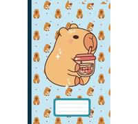 Blue Pastel Capybara Bubble Tea Notebook: Perfect for Animal Lovers and Creative Minds journalling planning diary writing cute