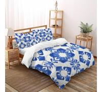 Blue Pattern Funda Nórdica Algodon 3 Piezas con Impresión En 3D Aesthetic Ice Crystals con Funda Almohada Double（200x200cm） 100% Microfibra Ropa De Cama para Adultos Y Niñas