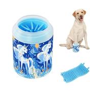 Blue Pegasus in Safari Art - Lavadora de patas reutilizable de silicona suave, suministros de aseo para perros y gatos pequeños y medianos