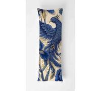 Blue Phoenix Body Pillow Case Cover 40x145cm, Long Backrest Cushion Pillow Protector with Zipper, Decorative Bedding Pillowcase, Soft Body Pillow Cover for Couch Bedroom Flower