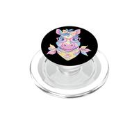 Blue Pig Retrato Animal Lover Graphic Gafas Rosa Floral PopSockets PopGrip para MagSafe
