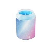 Blue Pink Star River Universe - Taza reutilizable con cepillo de silicona suave para mascotas, suministros de aseo para perros pequeños y medianos y gatos para perros