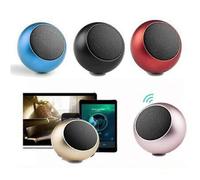 (Blue) Plug-in Bluetooth-compatible Speaker Portable Small Steel Cannon Metal Heavy Subwoofer Outdoor Mini Bluetooth-compatible Speaker