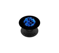 Blue Polygonal Soccer Ball Design PopSockets PopGrip Adhesivo