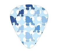 Blue Poodle Polka Dot Advanced púa de guitarra 12 piezas Tres grosores para bajo, guitarra eléctrica, funda para guitarra acústica