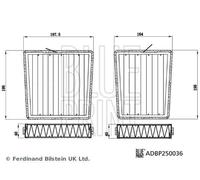 Filtro de cabina Filtro de carbón activado ADBP250036 BLUE PRINT