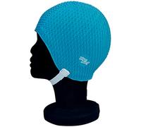 Blue Reef Gorro de natación clásico retro con efecto de espinillas de burbujas, color liso, talla única, para adultos, con correa ajustable (verde azulado)