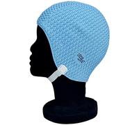 Blue Reef Gorro de natación con efecto de burbujas y tonos claros, color liso, clásico, retro, discreto, para adultos, con correa ajustable (azul cielo)