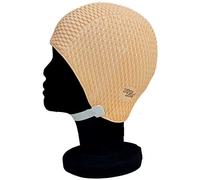 Blue Reef Gorro de natación con efecto de granito de burbujas, color liso, clásico, retro, discreto, para adultos, con correa ajustable (melocotón pastel)