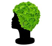 Blue Reef Isla Floral - Gorro de natación para mujer, diseño de pétalos de flores en 3D, color liso, un solo color, para adultos, color verde