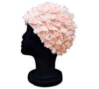 Blue Reef Virgo - Gorro de Natación Sincronizada, Clásico Retro en 3D, Diseño de Pétalos de Flores Lisos, de un Color, Bonito y Elegante, Vintage, Talla Única para Adultos (Melocotón Pálido)