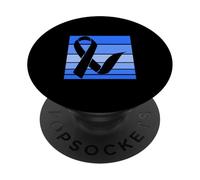 Blue Ribbon - Concientización sobre el cáncer de Colon PopSockets PopGrip Adhesivo
