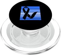 Blue Ribbon - Concientización sobre el cáncer de Colon PopSockets PopGrip para MagSafe