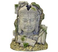 Blue Ribbon Rosewood - Decoración de Acuario con Cabeza de Piedra Antigua, Color Negro y Gris, 15,24 x 10,16 x 17,78 cm, 400 Gramos