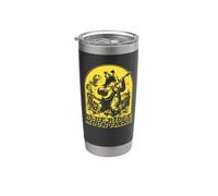 Blue Ridge Mountains Banjo Bear Retro Vaso térmico de acero inoxidable de doble pared