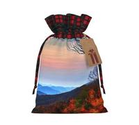Blue Ridge Mountains - Bolsas de regalo ecológicas con cordón de Navidad para necesidades festivas de cumpleaños