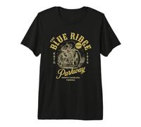 Blue Ridge Parkway - Diseño Vintage de Motocicleta Camiseta Premium
