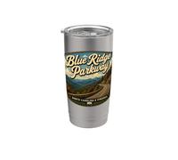 Blue Ridge Parkway Mountains Drive Travel Carolina del Norte Vaso térmico de acero inoxidable de doble pared
