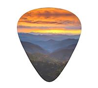 Blue Ridge Parkway Mountains - Púas de guitarra clásicas, triangulares, bajo, acústica y eléctrica, para guitarristas, 12 piezas