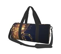 Blue Rose - Bolsa de equipaje de viaje redonda de gran capacidad, adecuada para ejercicio, viajes, muchas actividades al aire libre, nota musical dorada con estrella brillante, talla única, Nota