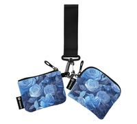 Blue Rose Broken Sense - Monederos para mujer, tarjeteros, delgados, desmontables, con bolsillo con cremallera, 2 unidades, Blue Rose Broken Sense, 1 size, Casual