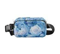 Blue Rose Broken Sense - Riñonera cruzada para mujeres y hombres, impermeable, con correa ajustable para viajes, gimnasio, trabajo, color rosa azul, talla única, Blue Rose Broken Sense, Talla única